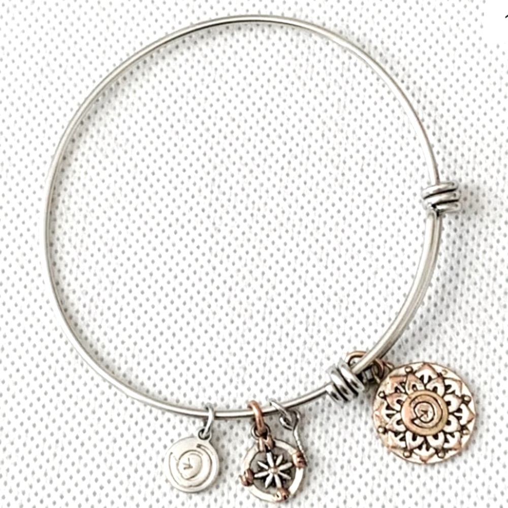 Celebrate Your Life Silver Bangle Charm Bracelet